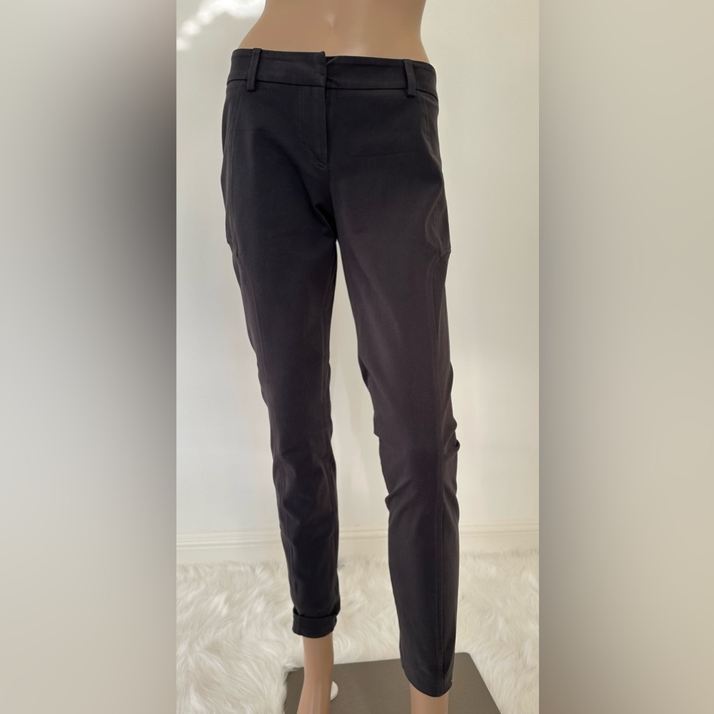BRUNELLO CUCINELLI dark grey stretch pants.